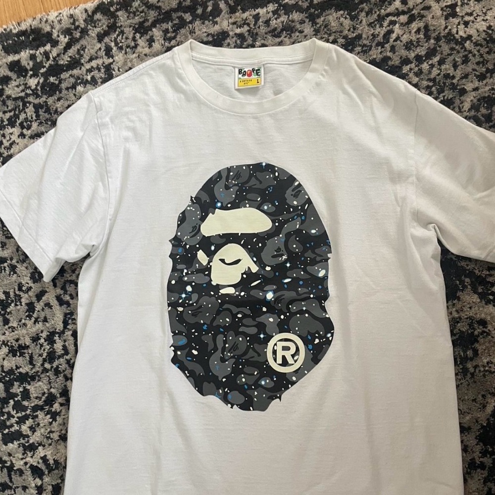 White Bape space camo ape shirt